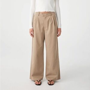 Elegant Beige Wide-Leg Trousers